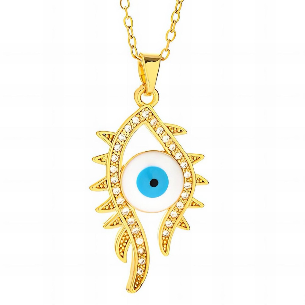 evil eye necklace 18k gold plated stainless steel